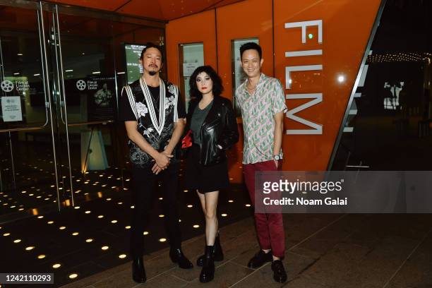 Conroy Chan, Josie Ho and Kim Chan attend the New York Asian Film Festival 2022, at Walter Reade Theater, on July 16, 2022 in New York City.