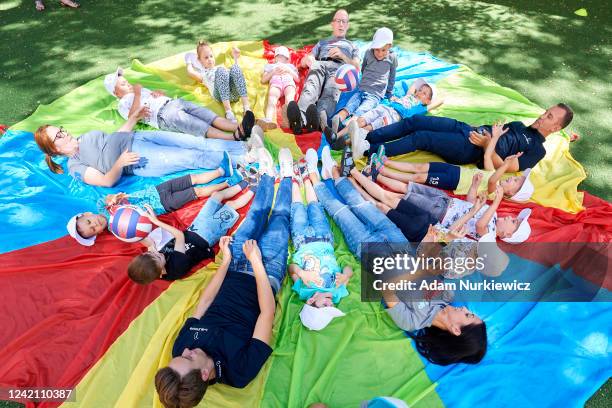 Laureus Ambassador Andriy Shevchenko visits a Laureus supported Team Up programme, developed by War Child and Save the Children on July 25, 2022 in...