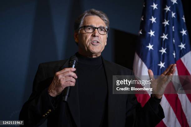 Rick Perry, former US secretary of energy, speaks during the America First Policy Institute's America First Agenda summit in Washington, D.C., US, on...