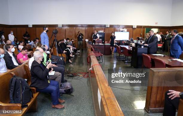 New York City District Attorney Alvin Bragg speaks during a news conference at the Supreme Court after the exoneration proceeding of Steven Lopez, in...