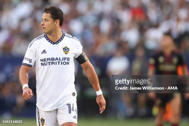 Javier Hernandez of Los Angeles Galaxy during the Major League Soccer match between Los Angeles Galaxy and Atlanta United FC at Dignity Health Sports...