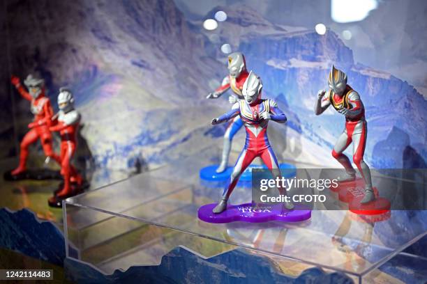 Ultraman models of the past generations are on display at ultraman Theme Museum in Shanghai, China, July 24, 2022. Haichang Ocean Park the world's...