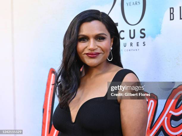 Mindy Kaling at the Los Angeles premiere of "Vengeance" at the Ace Hotel on July 25, 2022 in Los Angeles, California.