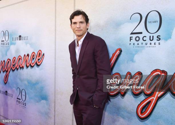 Ashton Kutcher at the Los Angeles premiere of "Vengeance" at the Ace Hotel on July 25, 2022 in Los Angeles, California.