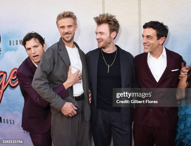 Ashton Kutcher, Boyd Holbrook, Finneas O'Connell and BJ Novak at the Los Angeles premiere of "Vengeance" at the Ace Hotel on July 25, 2022 in Los...