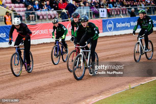 Part of the Cycle Speedway demonstration to promote the European Championships being held in Greater Manchester over the weekend of July 29 - 31,...