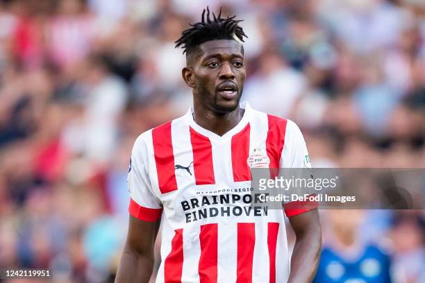 Ibrahim Sangare of PSV Eindhoven looks on during the Pre-Season Friendly match between PSV and Real Betis at Phillips Stadium on July 23, 2022 in...