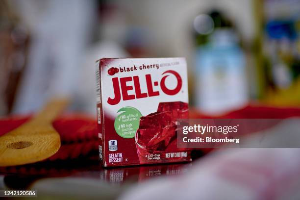 Kraft Heinz brand Jell-O gelatin dessert arranged in the Brooklyn borough of New York, US, on Saturday, July 23, 2022. Kraft Heinz Co. Is scheduled...