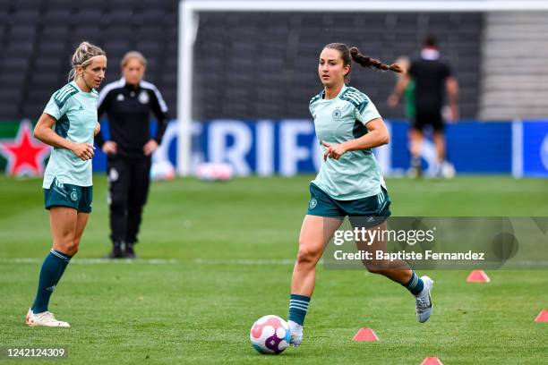 Sara DABRITZ of Germany during a training session of Germany womens national soccer team ahead of the UEFA Womens Euro 2022 semi-final between...