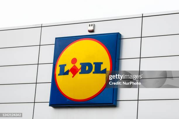 Lidl logo is seen at the supermarket in Krakow, Poland on July 26, 2022.