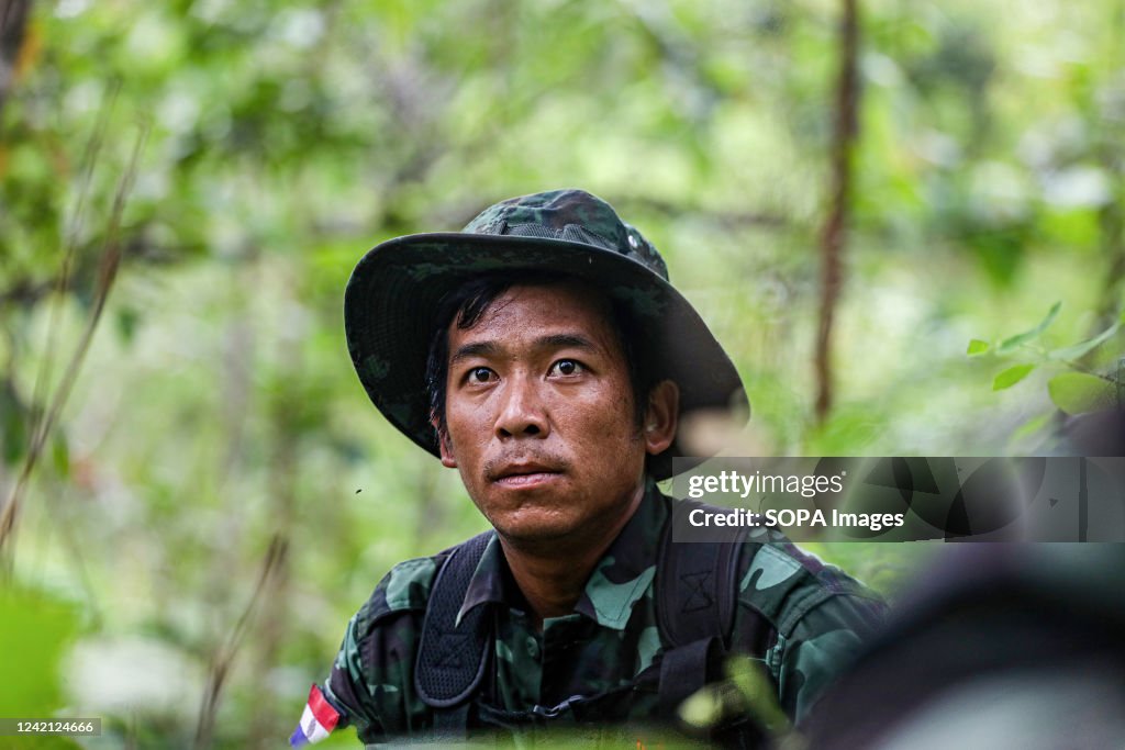 Kndf A Karenni Nationalities Defence Force soldier is on guard during an ...