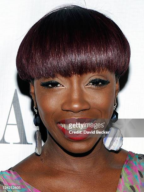 Singer Estelle arrives to perform at the Chateau Nightclub & Gardens at the Paris Las Vegas on September 4, 2011 in Las Vegas, Nevada.