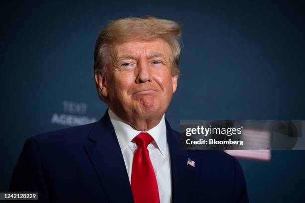 Former US President Donald Trump during the America First Policy Institute's America First Agenda Summit in Washington, D.C., US, on Tuesday, July...