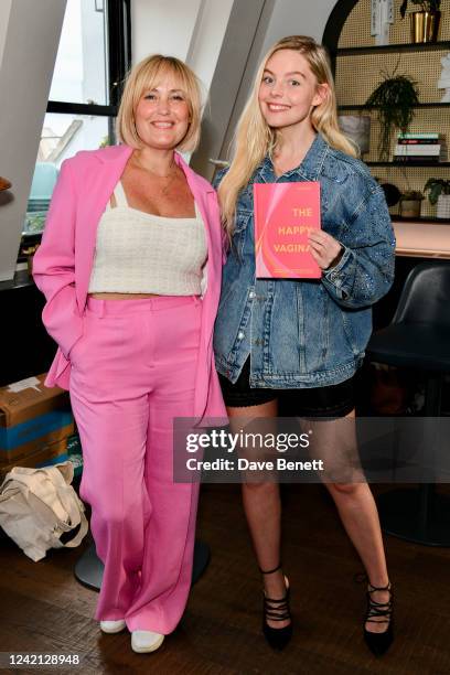 Mika Simmons and Nell Hudson attend the "The Happy Vagina" book launch hosted by AllBright Mayfair at AllBright Member's Club on July 26, 2022 in...