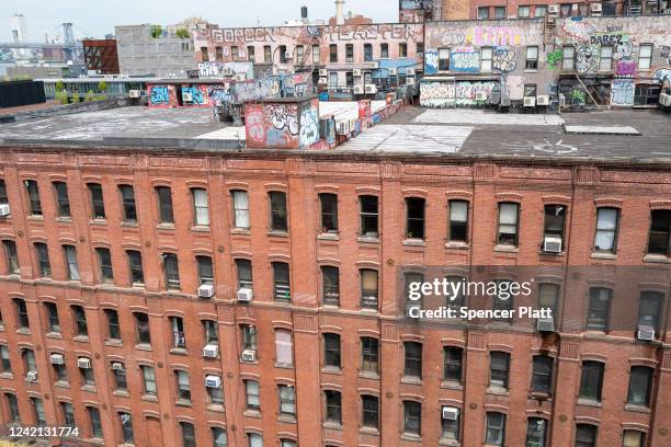 Residential apartments are seen on July 26, 2022 in the Brooklyn borough of New York City. With the easing of the Covid pandemic, rents in New York...