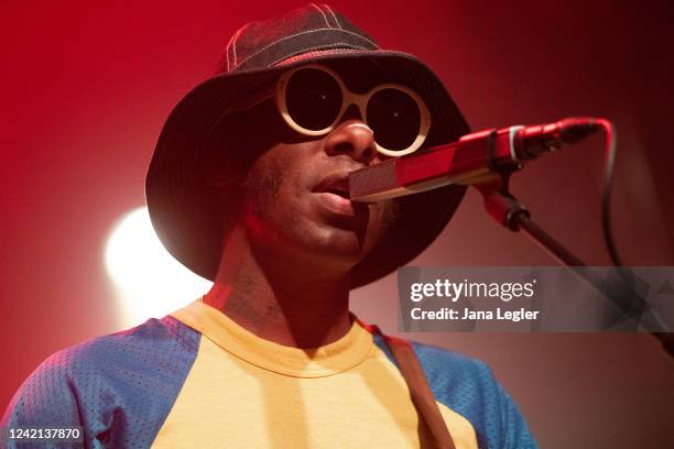 American singer Curtis Harding performs live on stage during a concert at the Metropol on July 26, 2022 in Berlin, Germany.