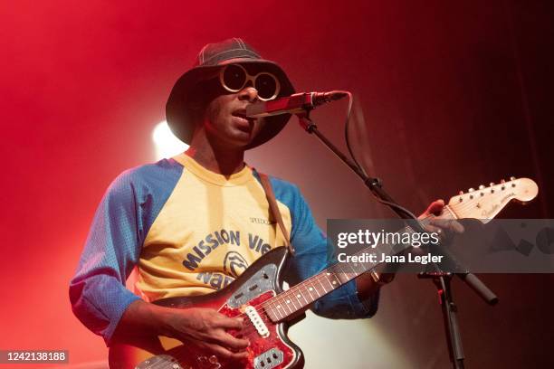 American singer Curtis Harding performs live on stage during a concert at the Metropol on July 26, 2022 in Berlin, Germany.