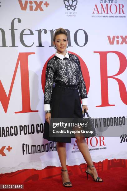 Fernanda Castillo, poses for photos during the red carpet of Enfermo de Amor film premiere at Cinemex Amtara. On July 26, 2022 in Mexico City, Mexico.