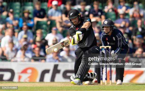 New Zealand's Glenn Phillips in action during a T20 match between Scotland and New Zealand at The Grange, on July 27 in Edinburgh, Scotland.
