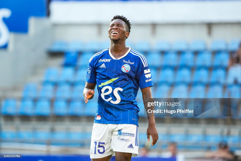 Moise SAHI of RC Strasbourg look dejected during the Friendly match... News Photo - Getty Images