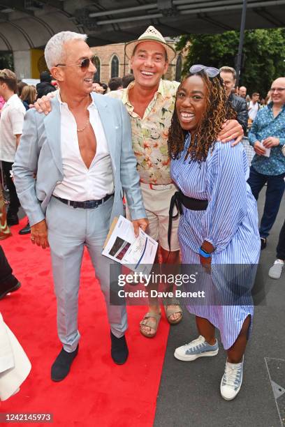 Bruno Tonioli, Craig Revel Horwood and Chizzy Akudolu attend the press night performance of "Sister Act: The Musical" at the Hammersmith Eventim...