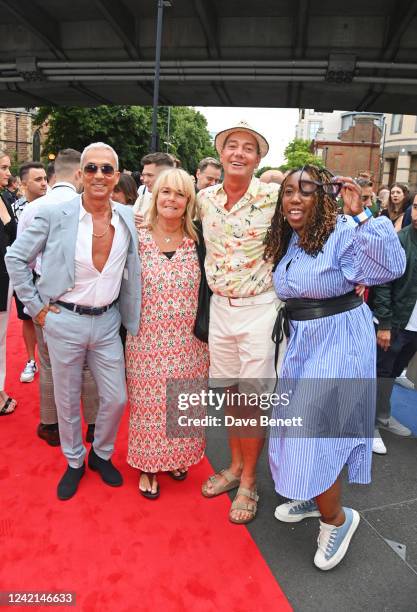 Bruno Tonioli, Linda Robson, Craig Revel Horwood and Chizzy Akudolu attend the press night performance of "Sister Act: The Musical" at the...