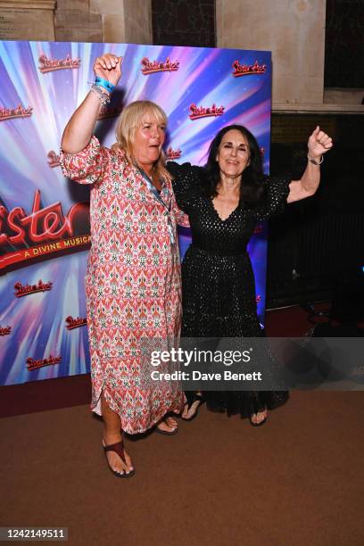 Linda Robson and Lesley Joseph attend the press night after party for "Sister Act: The Musical" at St Paul's Centre on July 27, 2022 in London,...