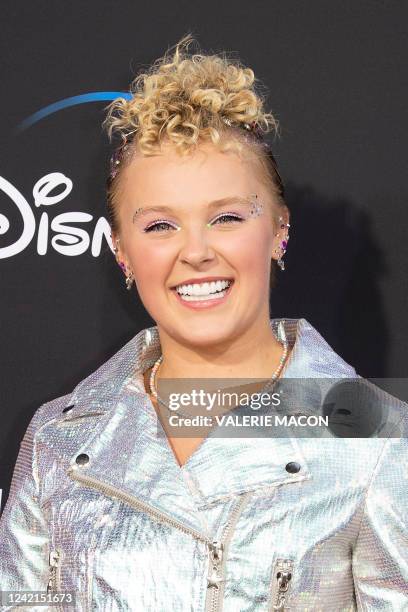 Dancer and singer JoJo Siwa attends the Disney+ "High School Musical: The Musical: The Series" season 3 premiere at Walt Disney Studios on July 27,...