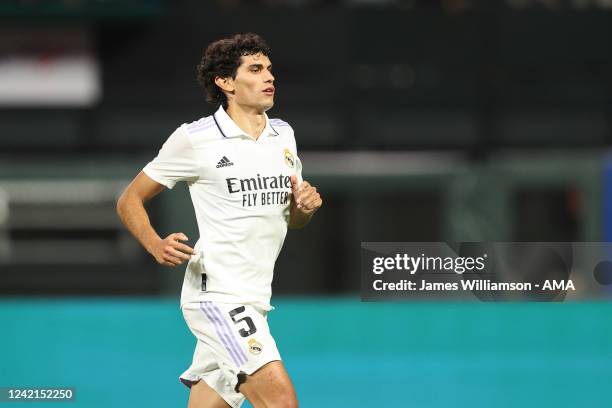 Jesus Vallejo of Real Madrid during the pre season friendly between Real Madrid and Club America at Oracle Park on July 26, 2022 in San Francisco,...