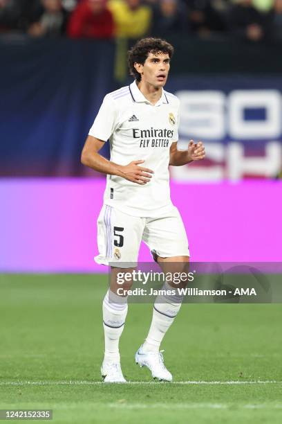 Jesus Vallejo of Real Madrid during the pre season friendly between Real Madrid and Club America at Oracle Park on July 26, 2022 in San Francisco,...