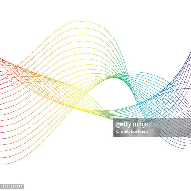 ilustraciones, imágenes clip art, dibujos animados e iconos de stock de ola del arco iris sobre fondo transparente - twisted
