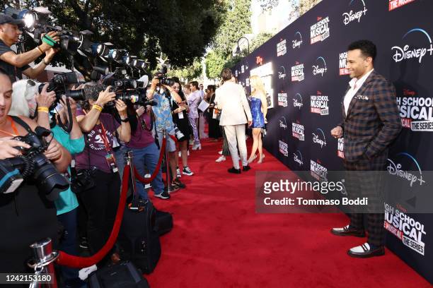 Actor Corbin Bleu at "High School Musical: The Musical: The Series" premiere held at The Walt Disney Studios on July 27, 2022 in Burbank, California.