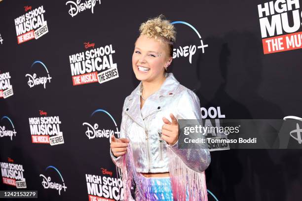 Actress JoJo Siwa at "High School Musical: The Musical: The Series" premiere held at The Walt Disney Studios on July 27, 2022 in Burbank, California.