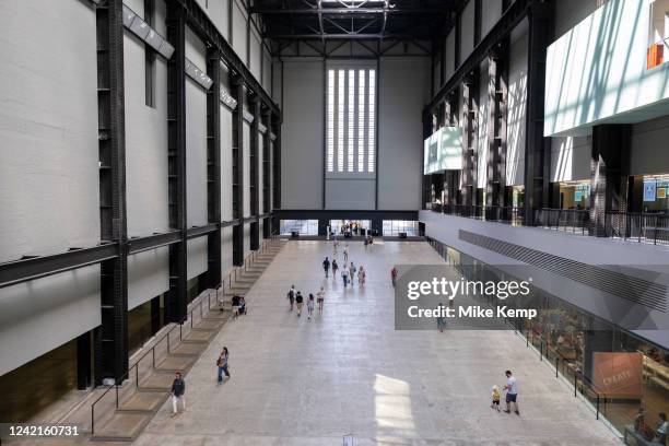 Interior view of the Turbine Hall at Tate Modern gallery of contemporary art on 23rd July 2022 in London, United Kingdom. Tate Modern is based in the...