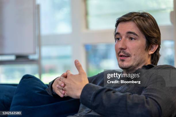 Vlad Tenev, chief executive officer and co-founder of Robinhood Markets Inc., during an interview at the company's headquarters in Menlo Park,...