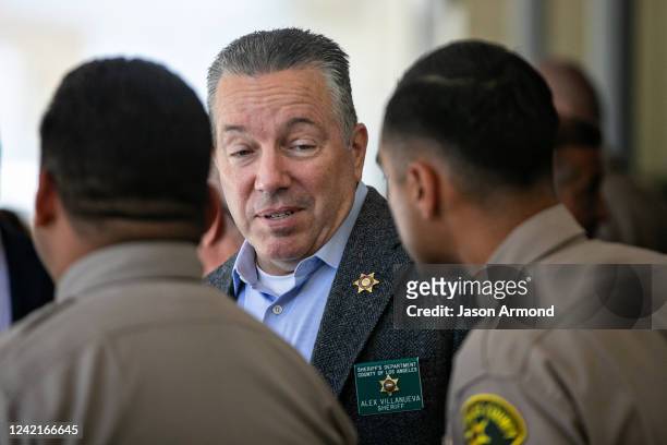 Los Angeles County Sheriff Alex Villanueva oversees active shooter training drills at Rosemead High School on Thursday, July 28, 2022 in Rosemead, CA.