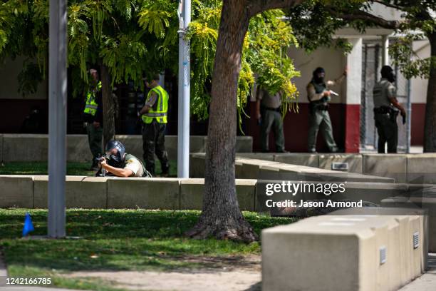 The Los Angeles County Sheriff's Department take part in active shooter training drills at Rosemead High School on Thursday, July 28, 2022 in...