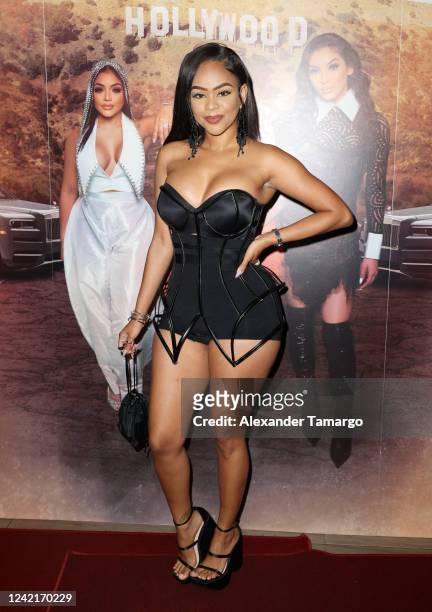 Reyna Love is seen at the "Secret Society 2: Never Enough" Miami screening on July 28, 2022 in Miami, Florida.