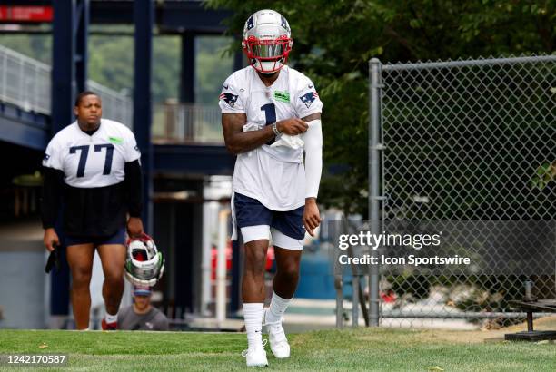 New England Patriots wide receiver DeVante Parker during New England Patriots training camp on July 28 at the Patriots Training Facility at Gillette...