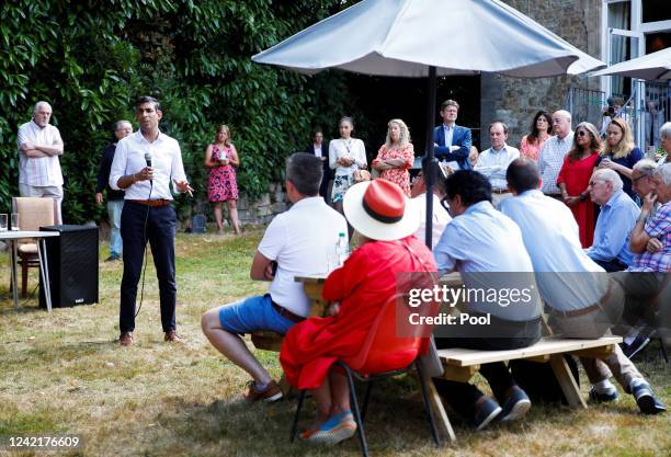 Conservative leadership candidate Rishi Sunak attends a Conservative Party leadership campaign event on July 29, 2022 in Tunbridge Wells, England.