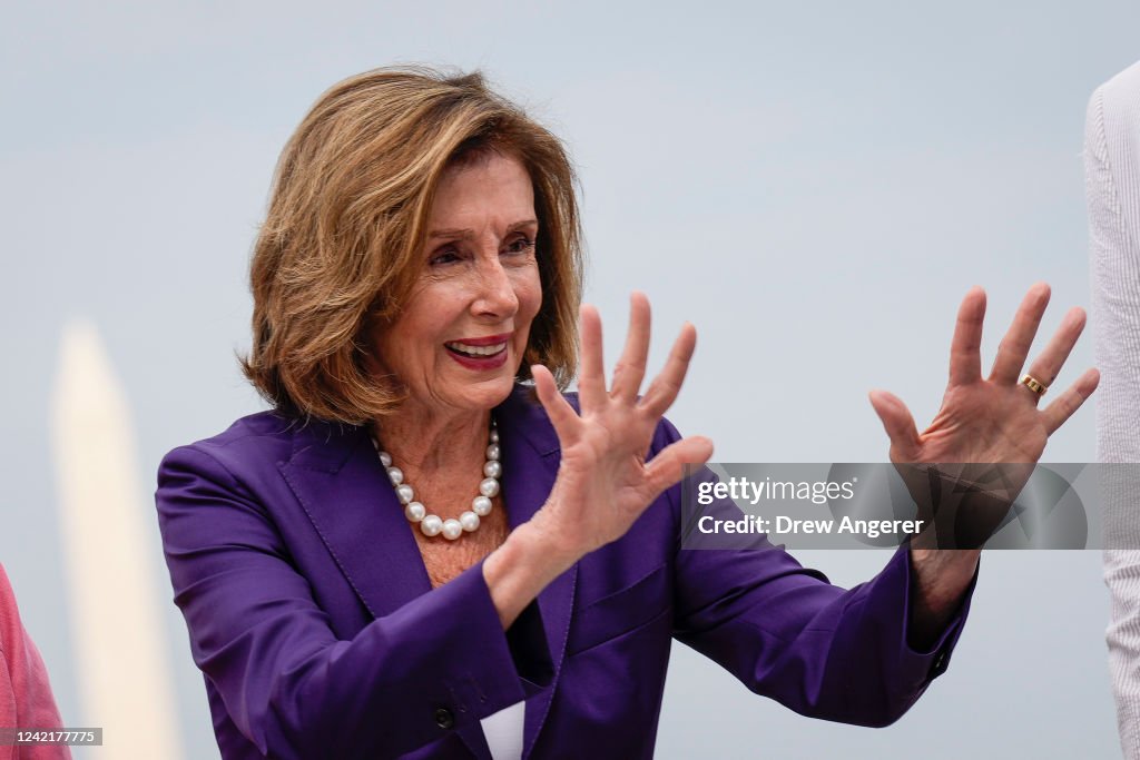 Speaker Pelosi Holds Bill Enrollment For The CHIPS And Science Act