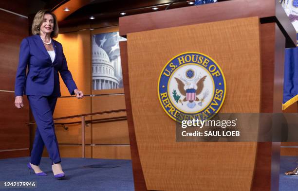 Speaker of the House Nancy Pelosi, Democrat of California, holds her weekly press conference on Capitol Hill in Washington, DC, July 29, 2022.