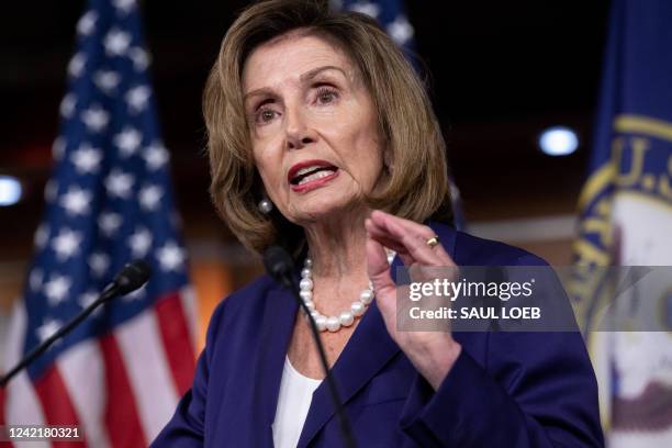 Speaker of the House Nancy Pelosi, Democrat of California, holds her weekly press conference on Capitol Hill in Washington, DC, July 29, 2022.