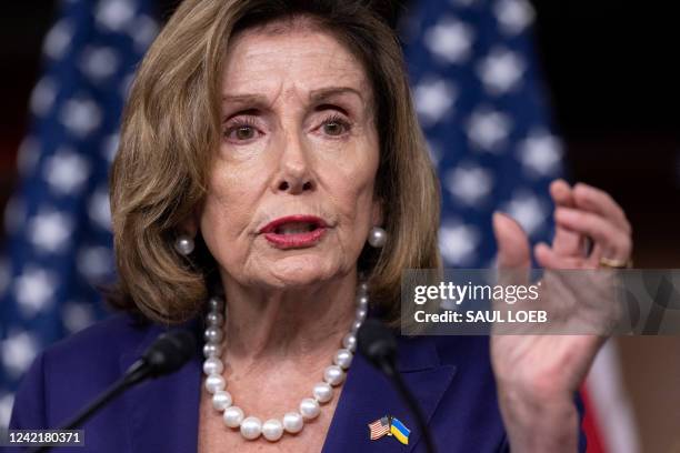 Speaker of the House Nancy Pelosi, Democrat of California, holds her weekly press conference on Capitol Hill in Washington, DC, July 29, 2022.