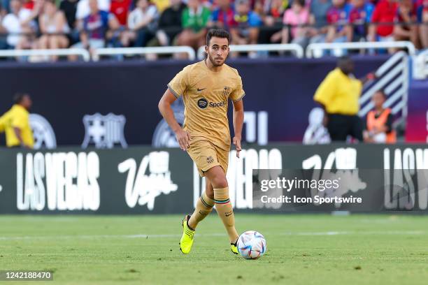 Barcelona defender Eric Garcia dribbles the ball up field during the Soccer Champions Tour match between Juventus and FC Barcelona on July 26, 2022...