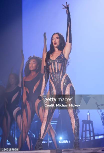 Dua Lipa performs during day 2 of the Lollapalooza Festival at Grant Park on July 29, 2022 in Chicago, Illinois.