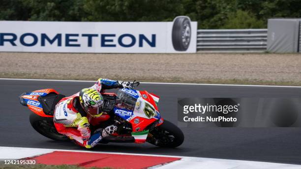 Alex Bassani ITA Ducati Panigale V4 R Motocorsa Racing during the World SuperBike - SBK Prosecco DOC Czech Round 6 - Free Practice and Qualifications...