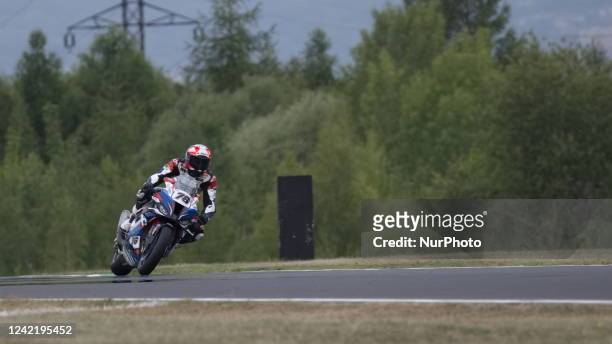 Loris Baz FRA BMW M1000 RR Bonovo MGM Racing during the World SuperBike - SBK Prosecco DOC Czech Round 6 - Free Practice and Qualifications on July...