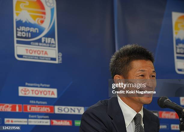 Kazuyoshi Miura attends the FIFA Club World Cup Ambassador appointment press conference at JFA House on September 9, 2011 in Tokyo, Japan.