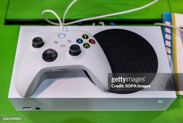 American video gaming system brand and owned by Microsoft, Xbox *S and X series), system during the Ani-com & Games ACGHK exhibition event at the...